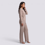 Conjunto Punto Mujer Pantalón Recto - Caqui lateral