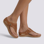Sandalias Chancla Cuña Mujer Antideslizante - Marrón - Lateral