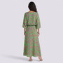 Conjunto Estampado Top y Falda Mujer - Verde y Fucsia - back