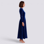 Vestido Terciopelo Azul Zafiro Lateral