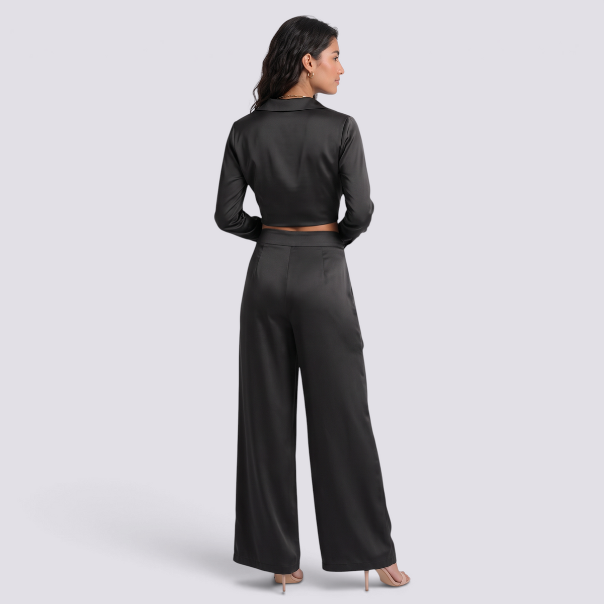 Conjunto Cruzado Mujer Pantalón Palazzo - Black Back