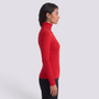 Jersey canale mujer cuello alto - Rojo - vista lateral