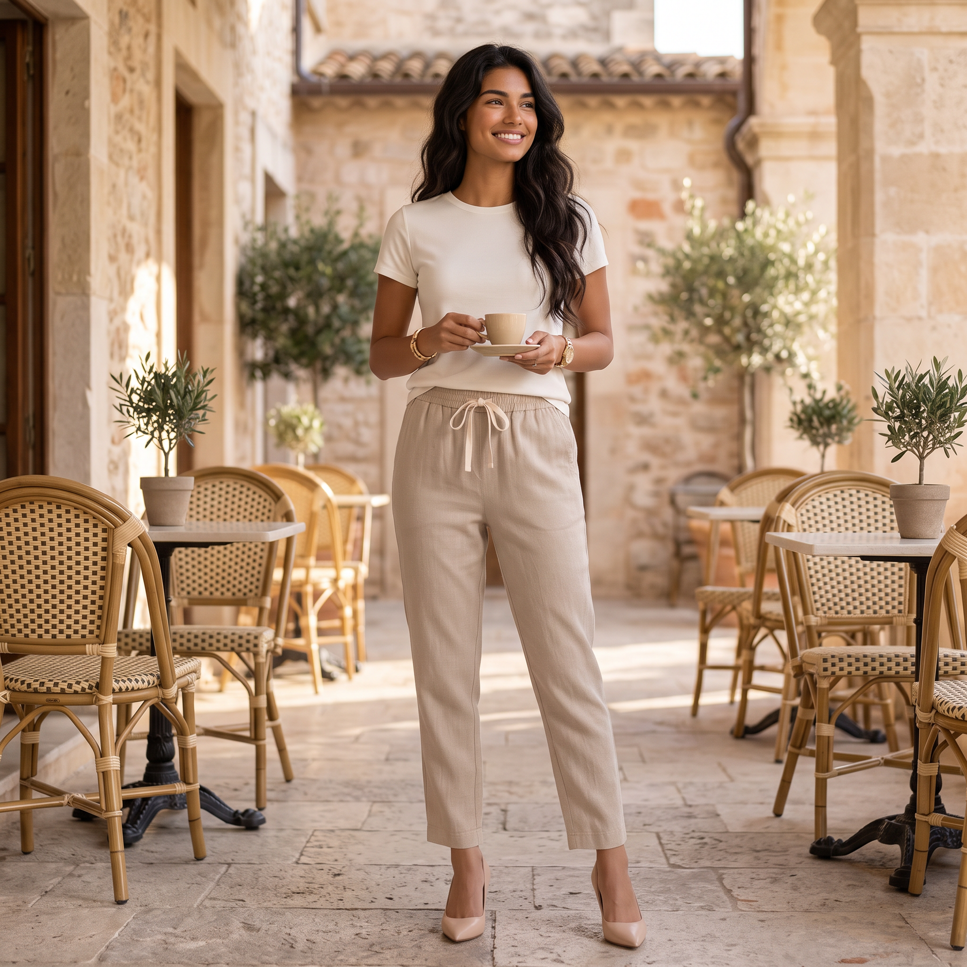 Pantalón Casual Mujer Cintura Elástica - lifestyle café