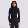Jersey canale mujer cuello alto - Negro - vista frontal