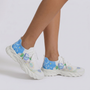 Zapatillas Deportivas Mujer Estampado Floral Flying-Woven - Azul - Vista Lateral