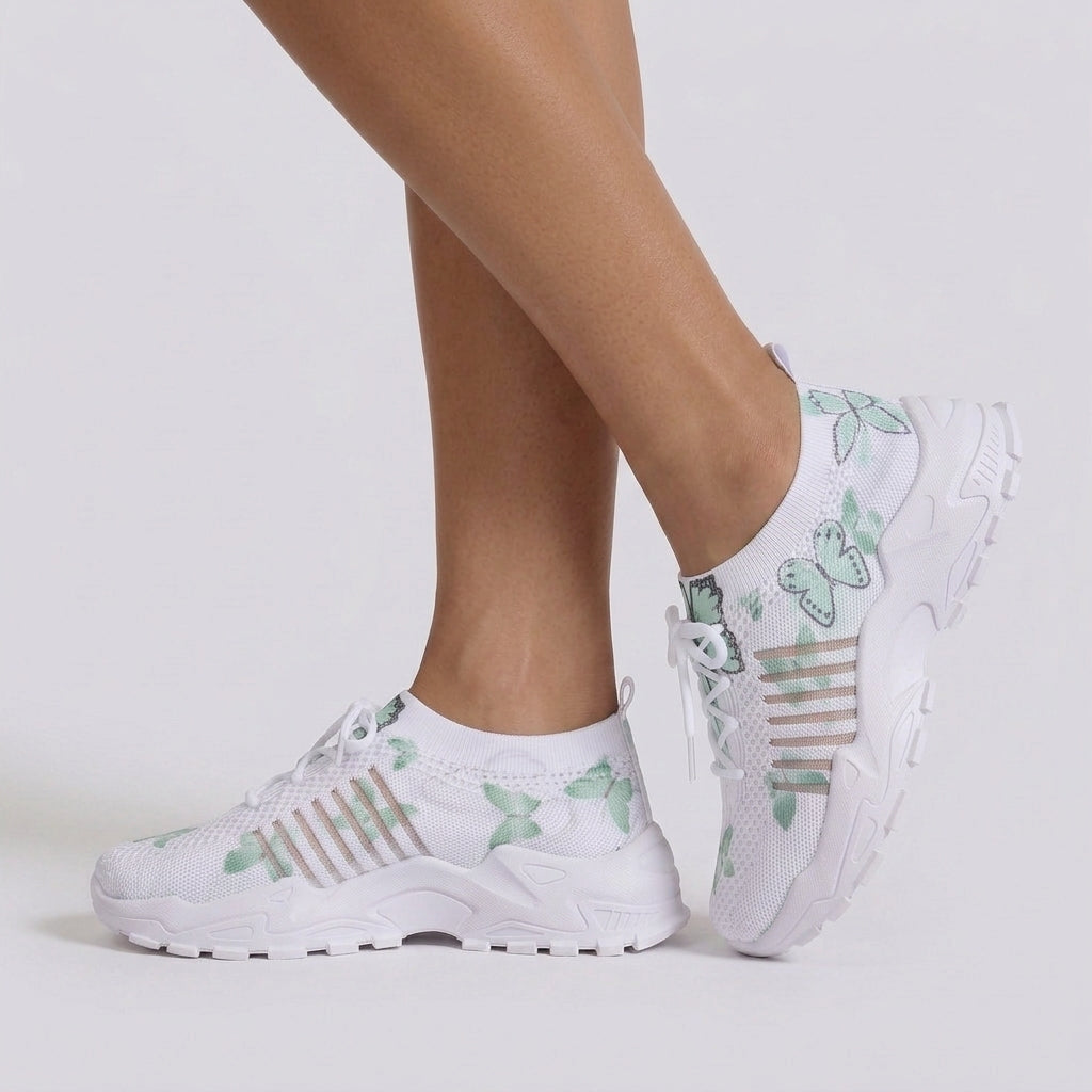 Zapatillas Mariposas Verde - Lateral