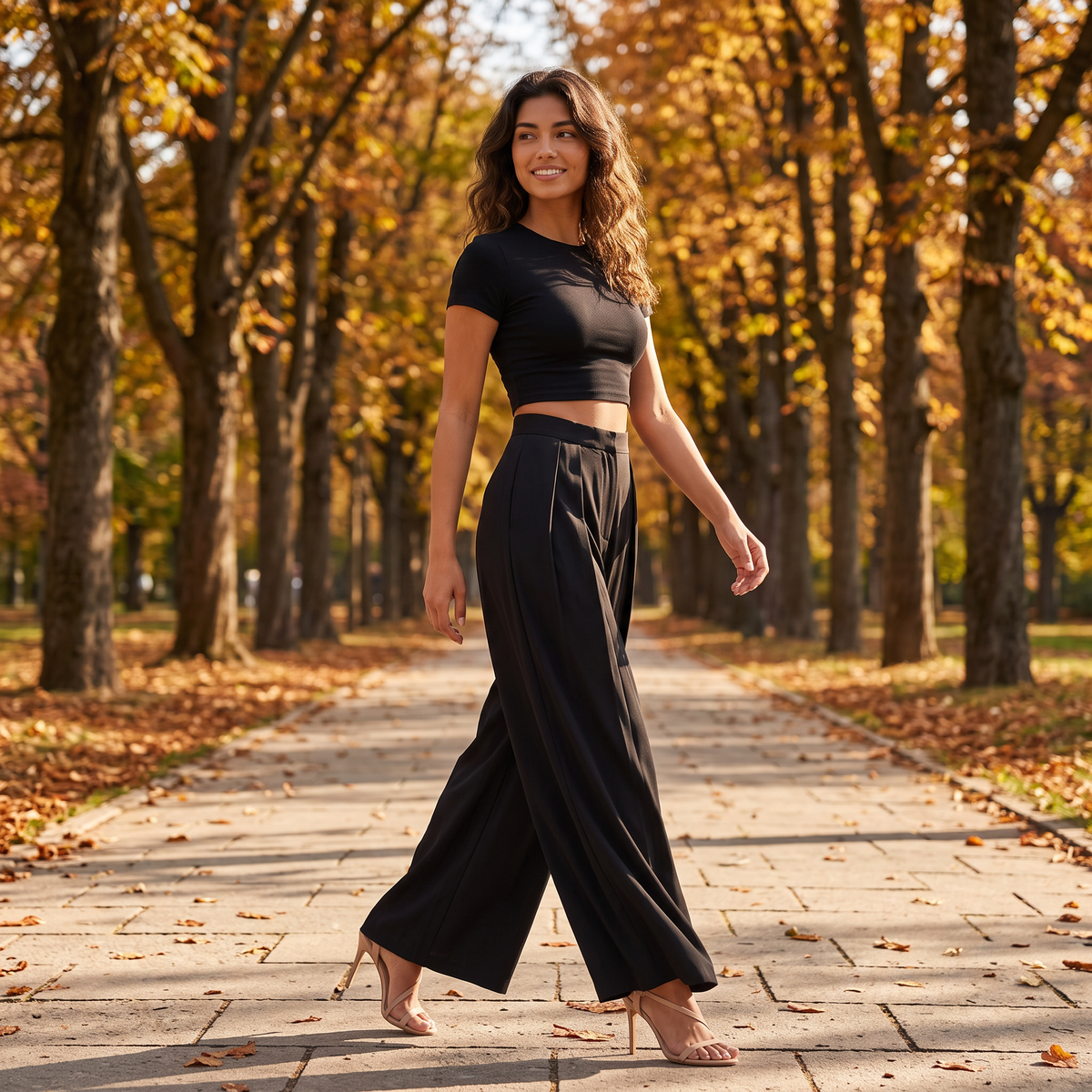 Pantalón Palazzo Mujer Talle Alto - Lifestyle