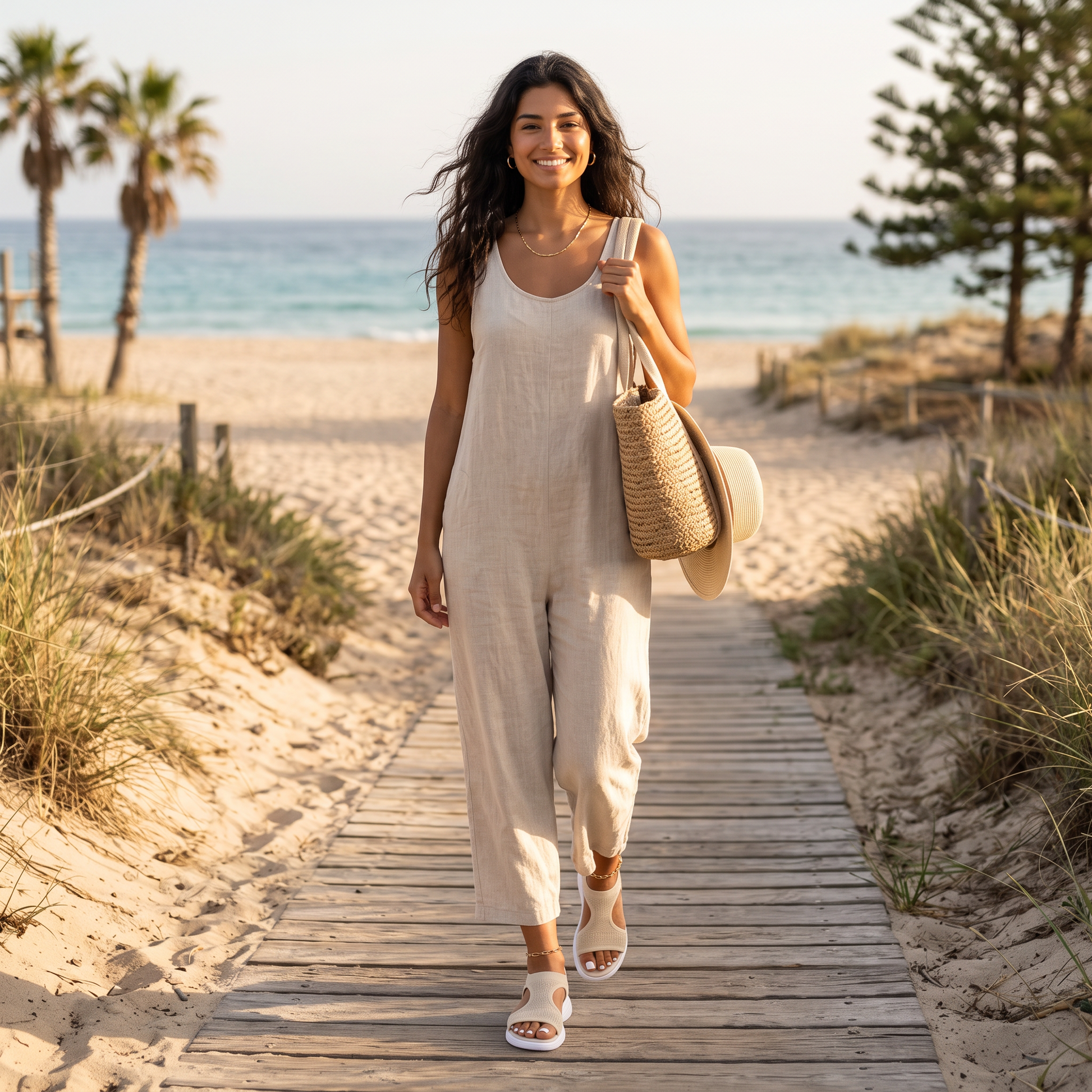 Sandalias Mujer Cómodas Romanas de Verano - lifestyle beach