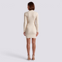 Vestido Mini Canalé Cuello Alto Mujer - Albaricoque - Espalda
