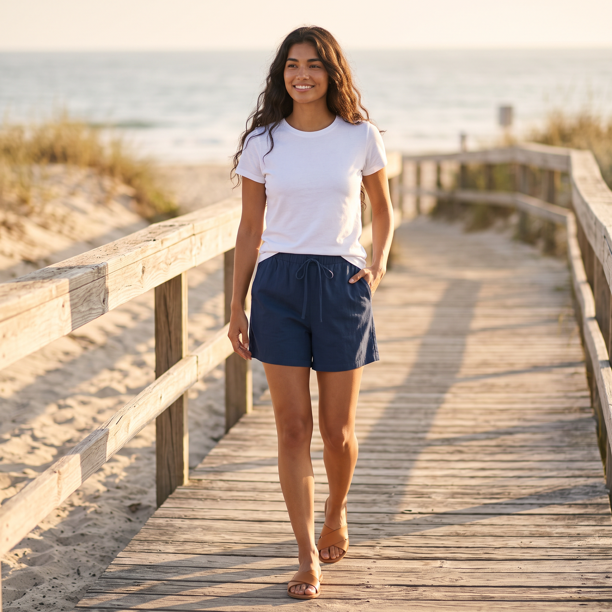 Pantalones Cortos Mujer Lino Verano - lifestyle
