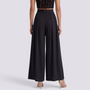 Pantalón Palazzo Mujer Talle Alto - Negro - Espalda