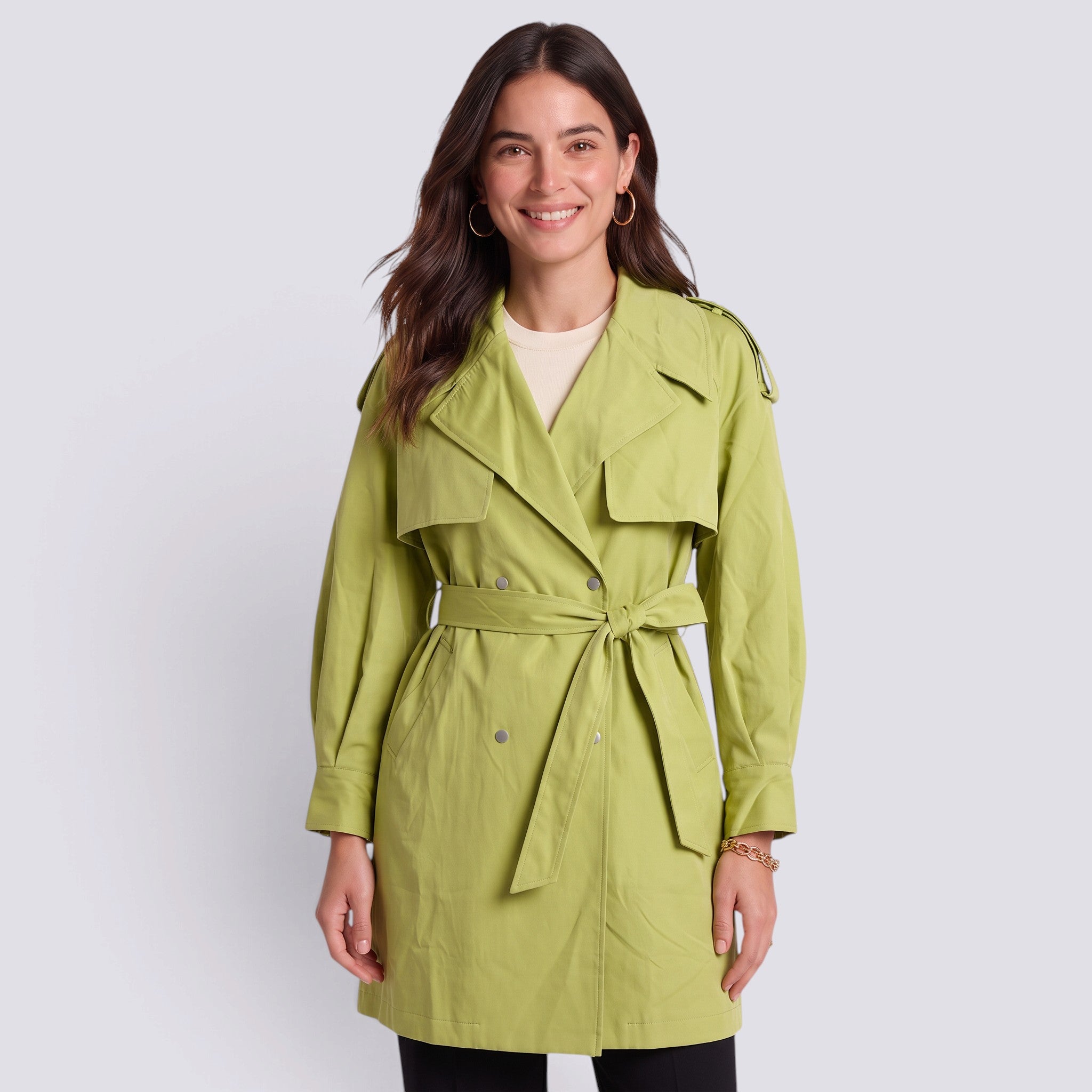 Chaleco Gabardina Mujer con Cinturón