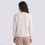 Cárdigan lana mujer cuello redondo - Blanco - vista trasera