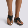 Sandalias Chancla Cuña Mujer Antideslizante - Negro - Frontal