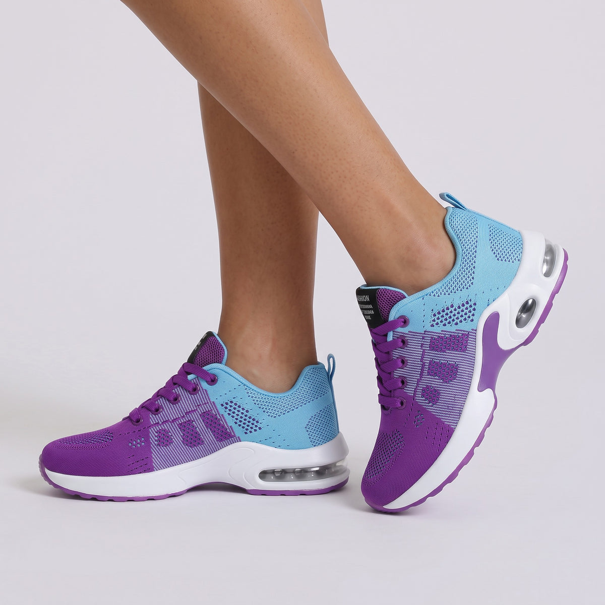Zapatillas deportivas de mujer de malla, color Púrpura, vista lateral