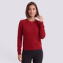 Cárdigan punto mujer cuello redondo rojo - vista frontal