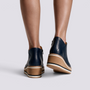 Botines Planos con Cremallera Lateral Mujer - Azul Marino - Vista Trasera