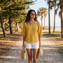 Camiseta Mujer Holgada Lino Verano - lifestyle beach