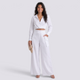 Conjunto Cruzado Mujer Pantalón Palazzo - White Front
