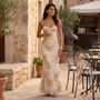 Vestido Largo Floral Mujer Fiesta - lifestyle café