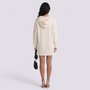 Vestido Punto Capucha Oversize Mujer Manga Larga - Blanco - Espalda