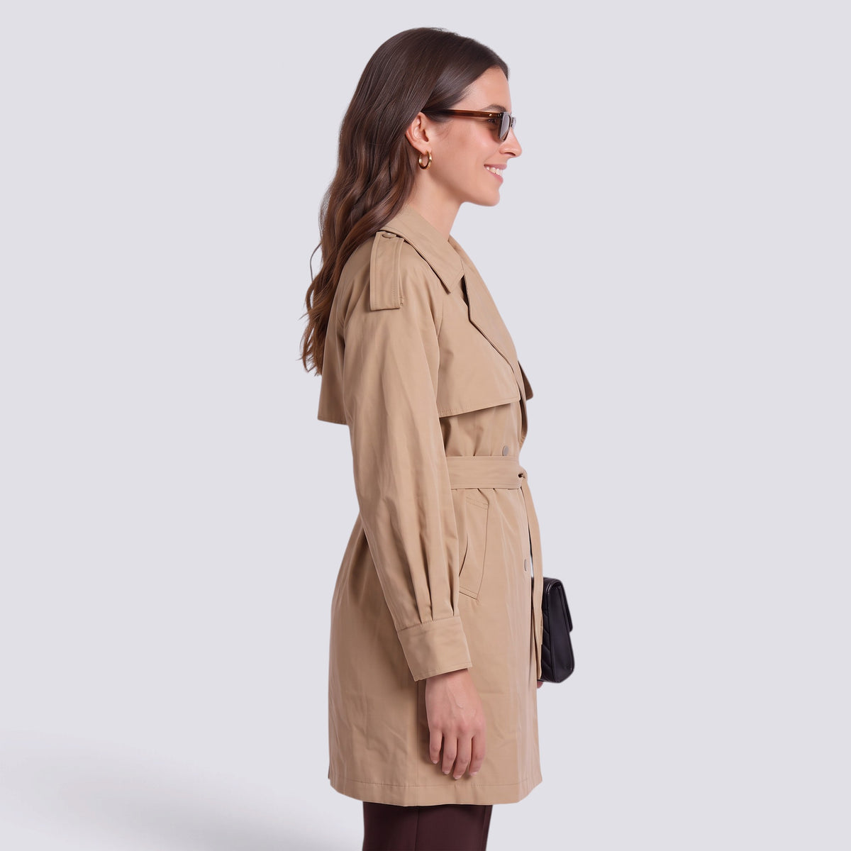 Chaleco Gabardina Mujer con Cinturón