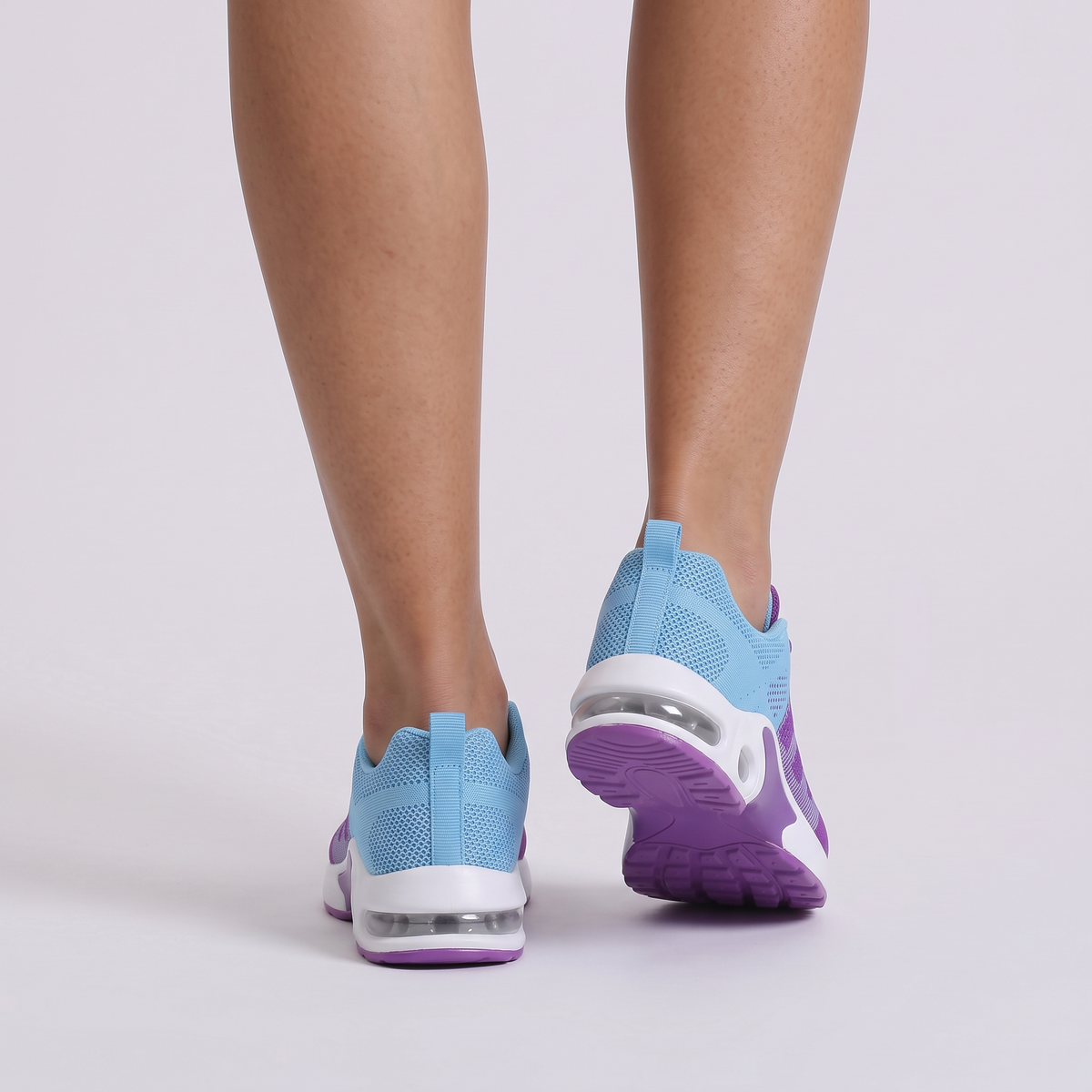 Zapatillas deportivas de mujer de malla, color Púrpura, vista trasera
