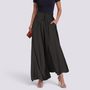 Pantalón Palazzo Mujer Cordón Ajustable - Negro - Vista Frontal