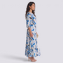 Conjunto Estampado Top y Falda Mujer - Azul y Beige - side