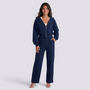 Conjunto Sudadera Capucha Mujer Oversize - Azul Marino - front