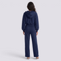 Conjunto Sudadera Capucha Mujer Oversize - Azul Marino - back