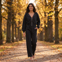 Conjunto Sudadera Capucha Mujer Oversize - Negro - lifestyle