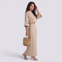 Conjunto Top Cropped y Falda Larga Cintura Alta Mujer - Albaricoque - side