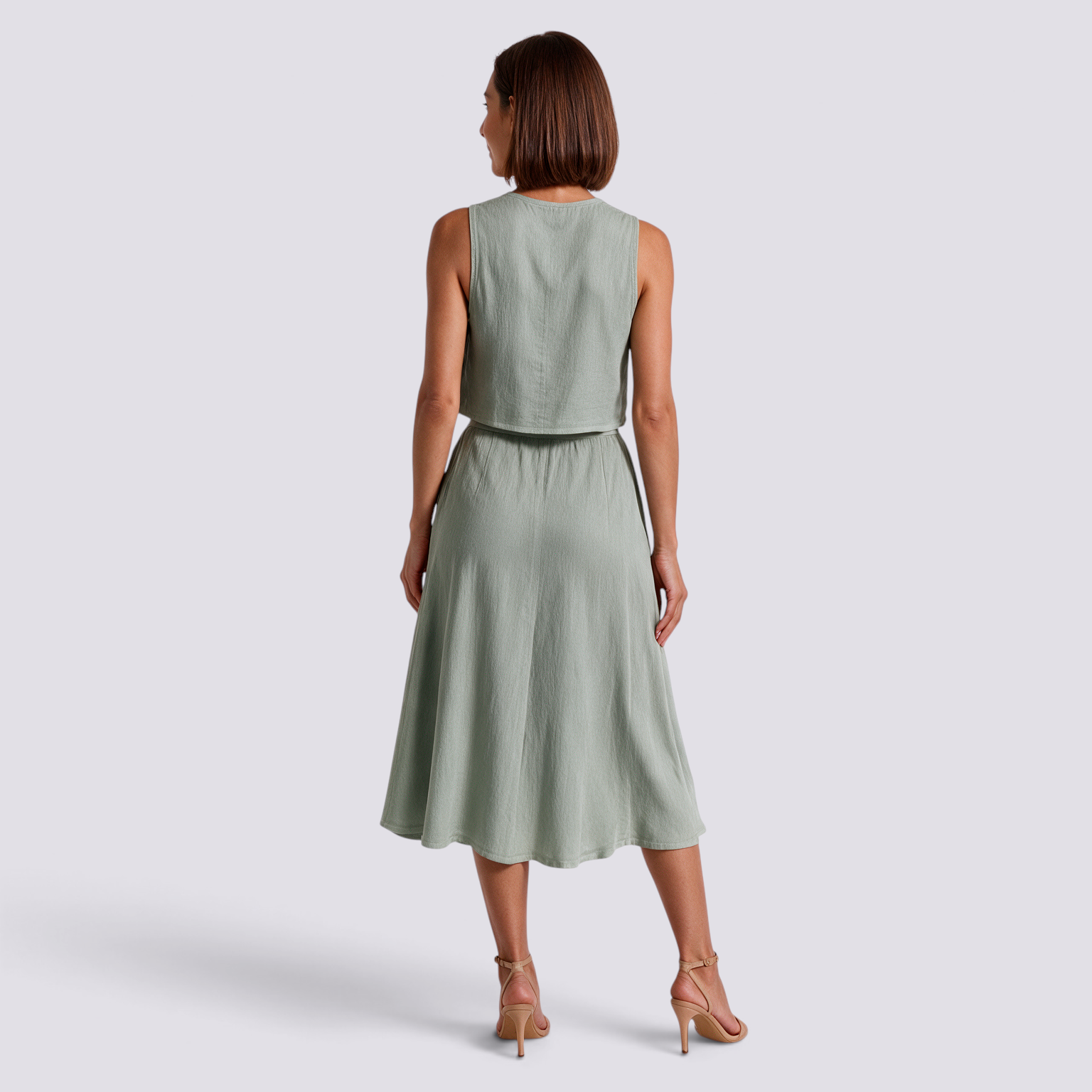 Conjunto Top y Falda Verde - Espalda