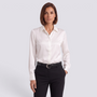 Camisa Satinada Mujer Cuello Camisero - Blanco - Frontal