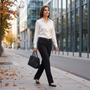 Camisa Satinada Mujer Cuello Camisero - Lifestyle