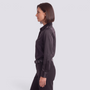 Camisa Satinada Mujer Cuello Camisero - Negro - Lateral