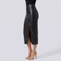 Falda Midi Mujer Abertura Frontal - Negro - Lateral