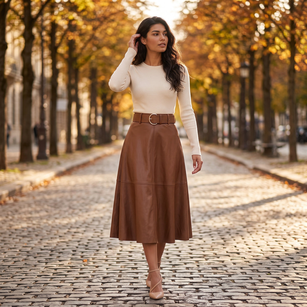 Falda Plisada Mujer Cintura Alta - Lifestyle