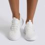 Zapatillas deportivas mujer de punto ligeras blancas, vista frontal