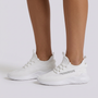 Zapatillas deportivas mujer de punto ligeras blancas, vista lateral