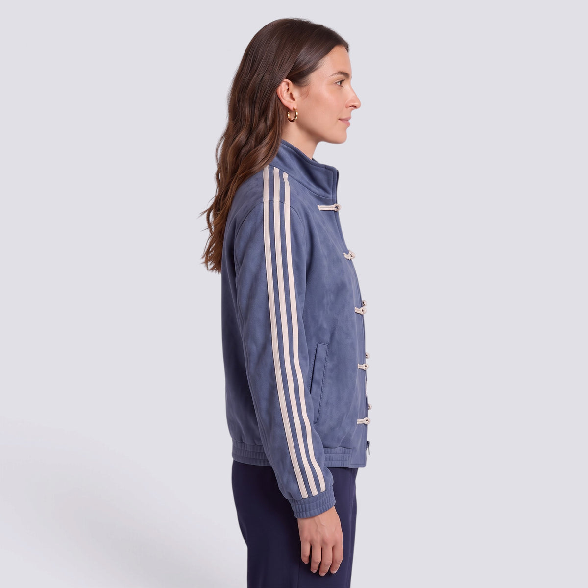 Chaqueta Hombre Efecto Ante Cuello Alto