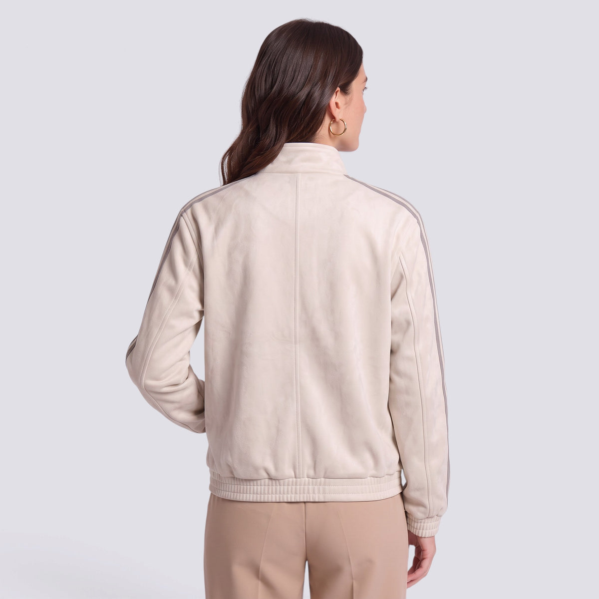 Chaqueta Hombre Efecto Ante Cuello Alto