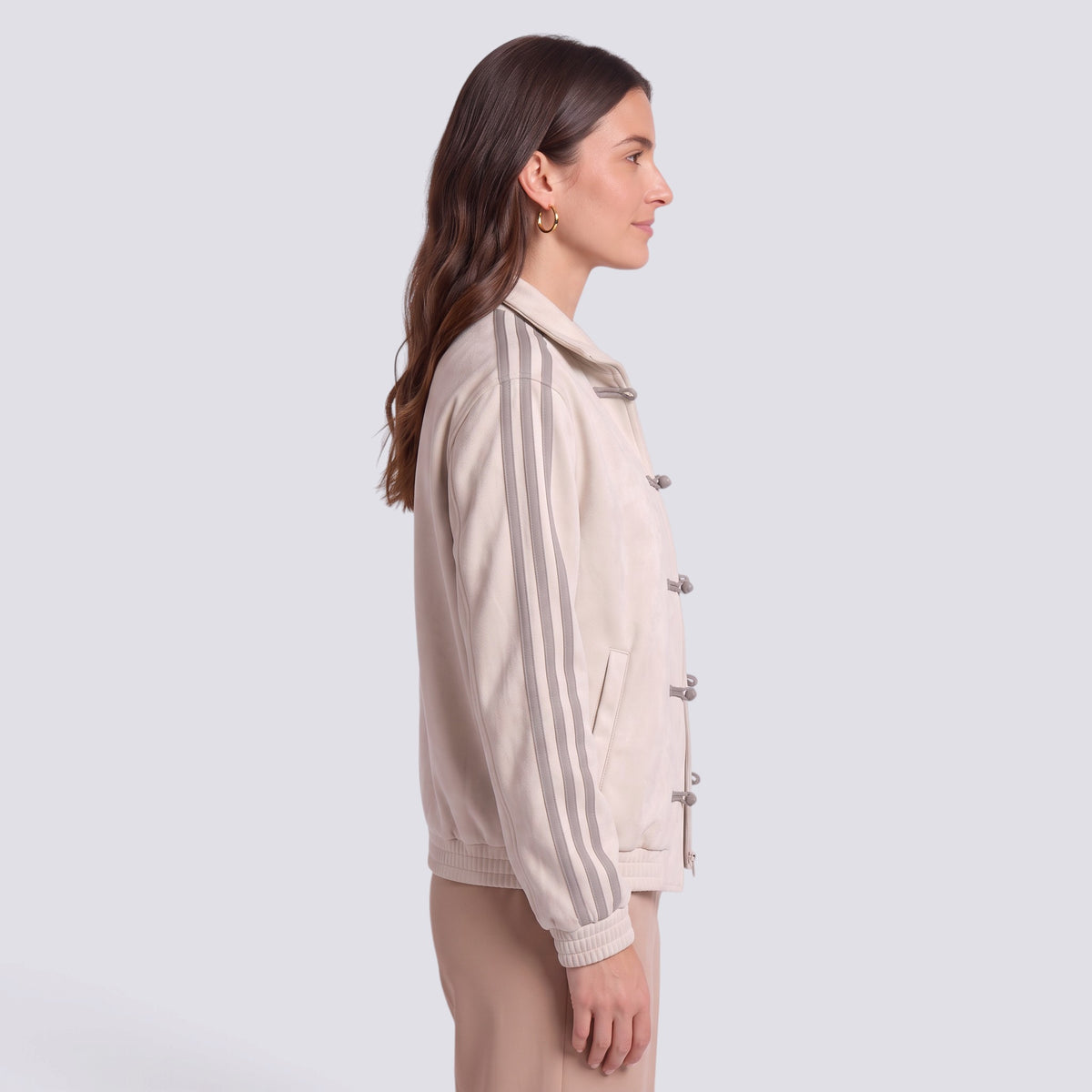 Chaqueta Hombre Efecto Ante Cuello Alto