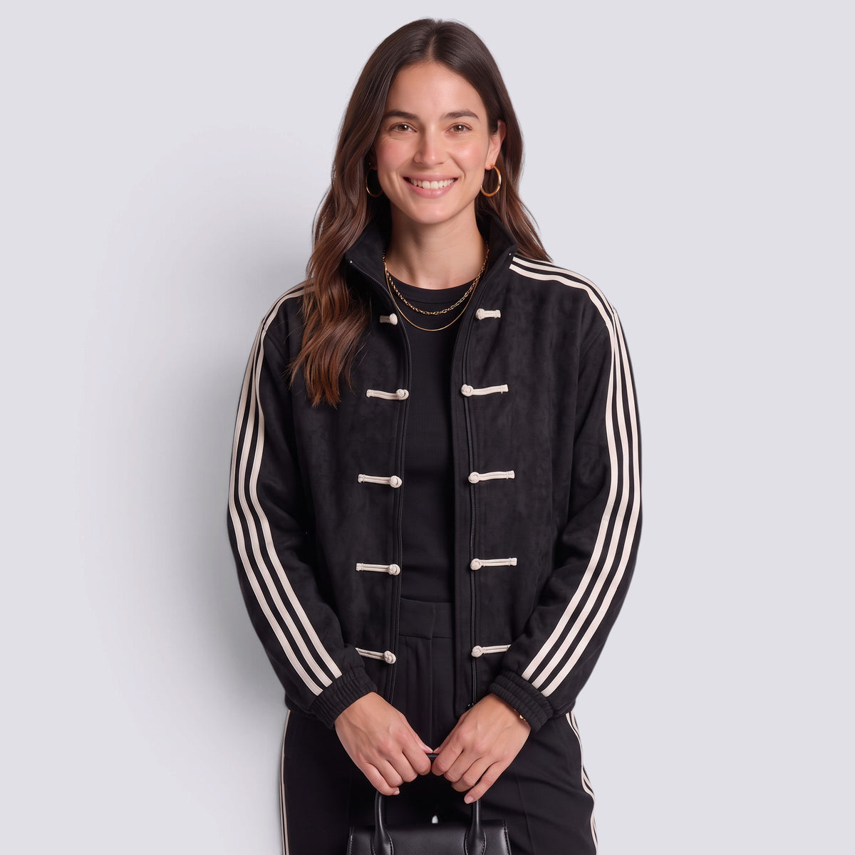 Chaqueta Hombre Efecto Ante Cuello Alto