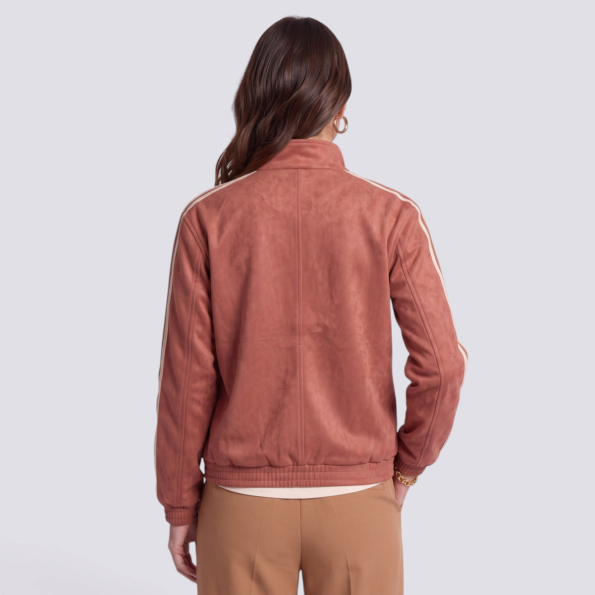 Chaqueta Hombre Efecto Ante Cuello Alto