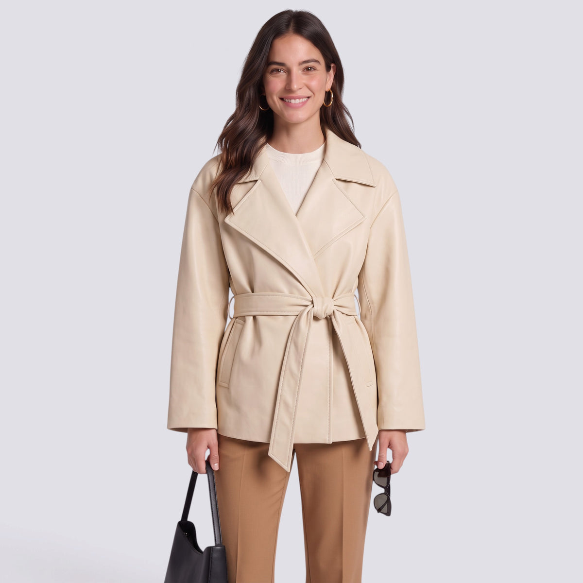 Chaqueta Mujer Elegante con Cinturón