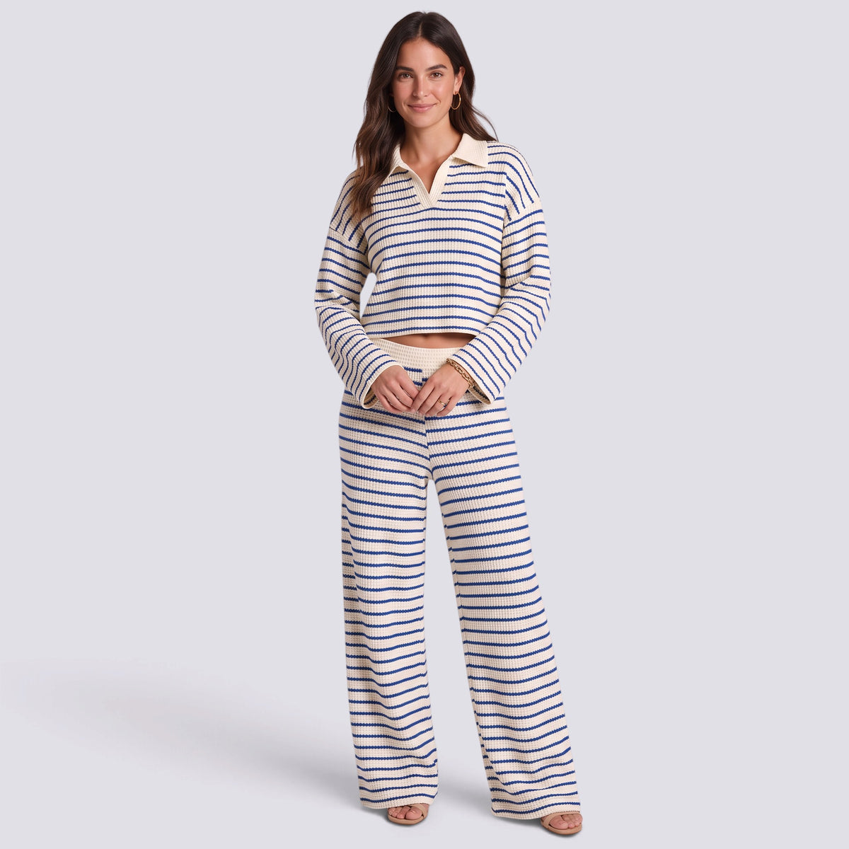 Conjunto Mujer de Punto a Rayas