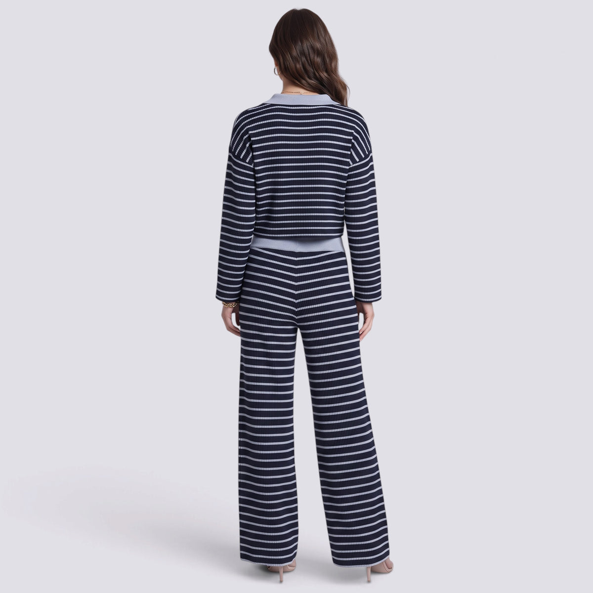 Conjunto Mujer de Punto a Rayas