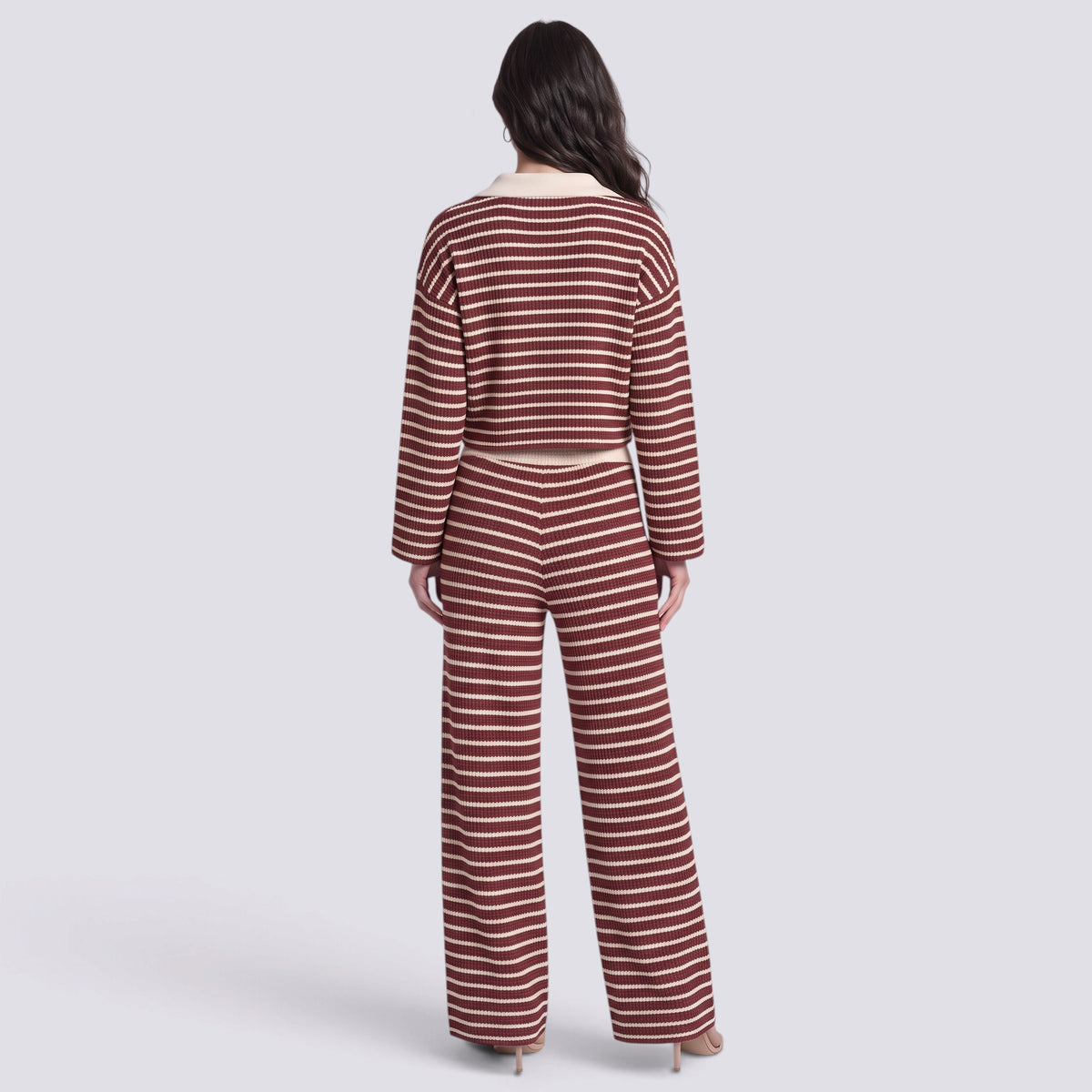 Conjunto Mujer de Punto a Rayas